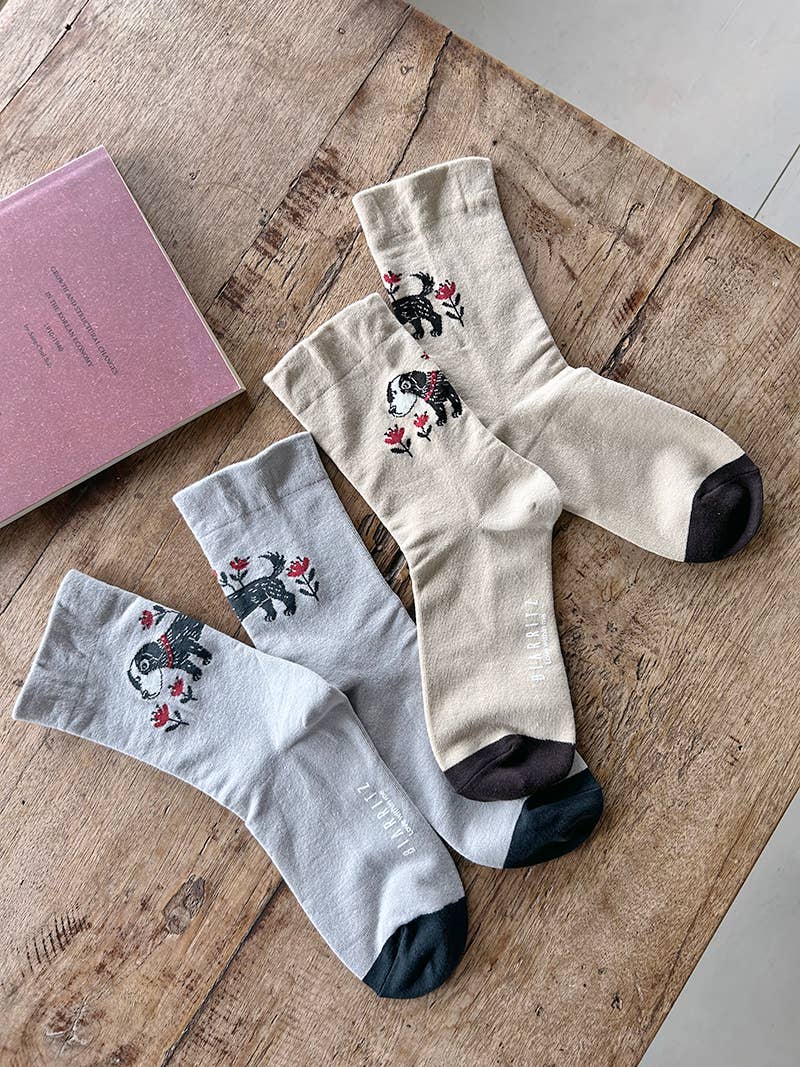 Comfortarians - Wholesale Socks - Women's - Premium Line Back Dog Point Basic Socks 4