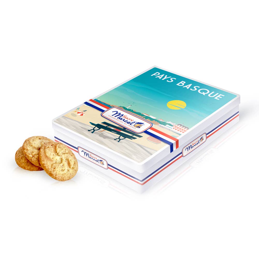 Sacré Marcel - Wholesale Cookie - Metal Box "Basque Country" | Hazelnut Biscuits1