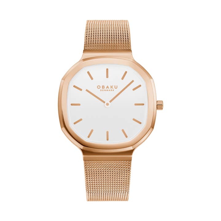 Oktant - Fuchsia, ultradunne achthoekige behuizing, kwartshorloge voor dames voor wholesale door Obaku Denmark Watches