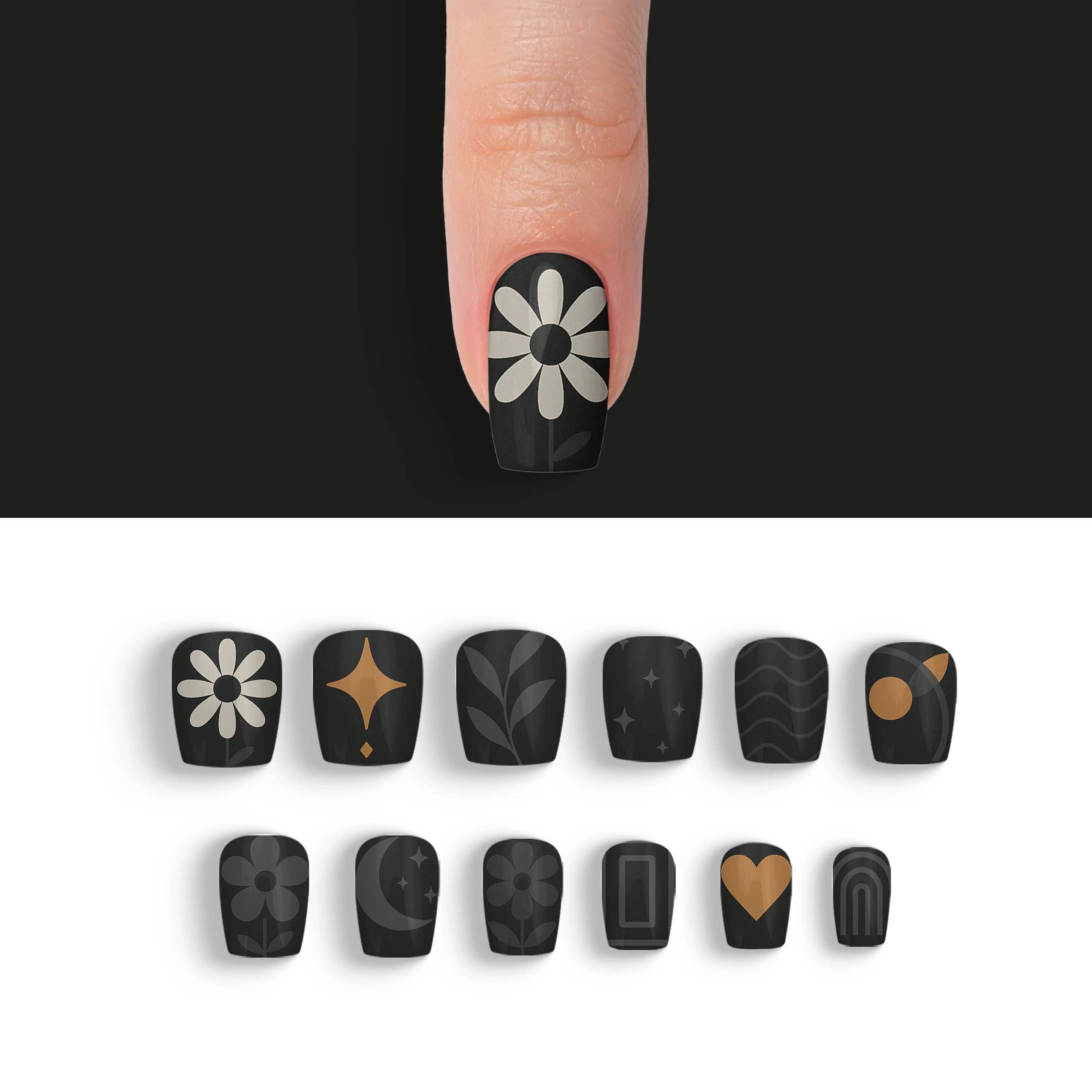 FYNE BODY - Wholesale Press-on/fake nails - Midnight Sunbeam Black Summer Press-On Nails82