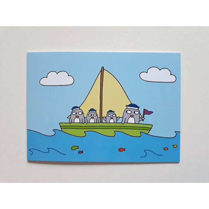 Carte Pingouins à voile pour la vente par Penguin Parade