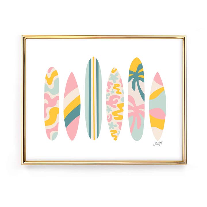 Lindsey Kay Collective - Wholesale Art Print - Surf Boards Illustration - Art Print