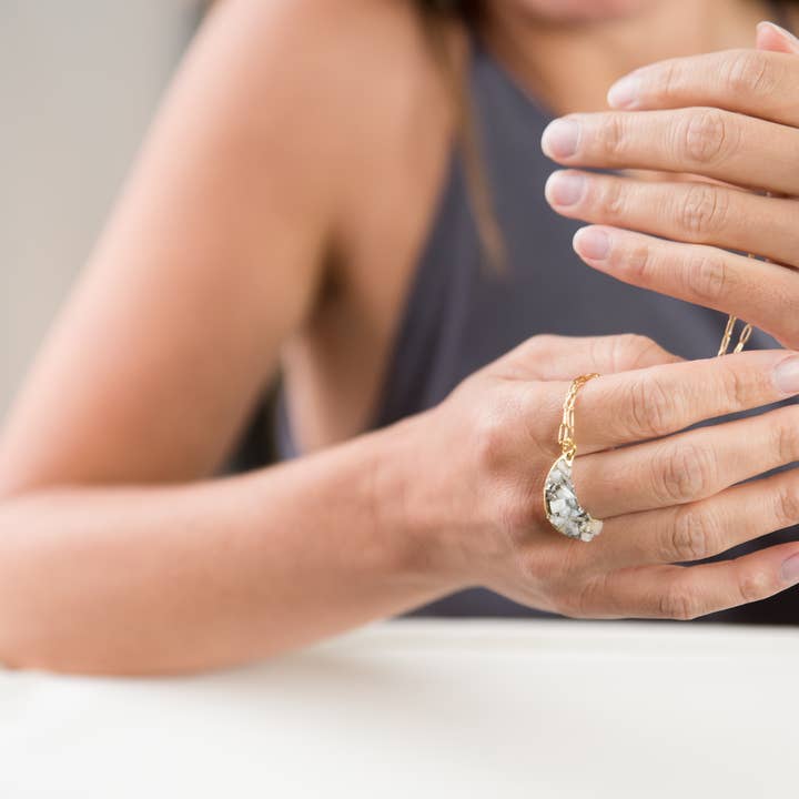 Dynamo - Wholesale Pendant/Charm Necklace - Jewelry Moonstone Crescent Necklace | Handcrafted Design2