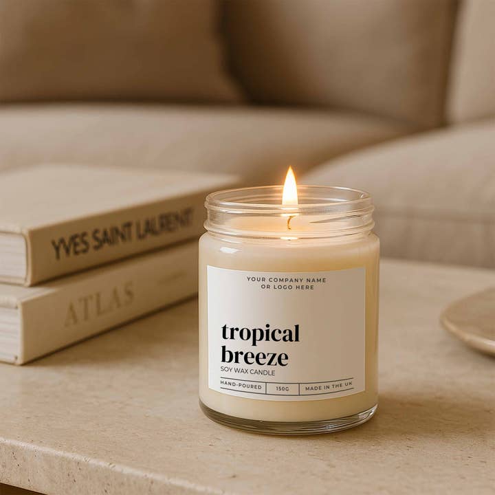 Candle Drop – wholesale Jar/filled candle – Label Style 3 | Wholesale White Label Soy Candle | Clear Jar7