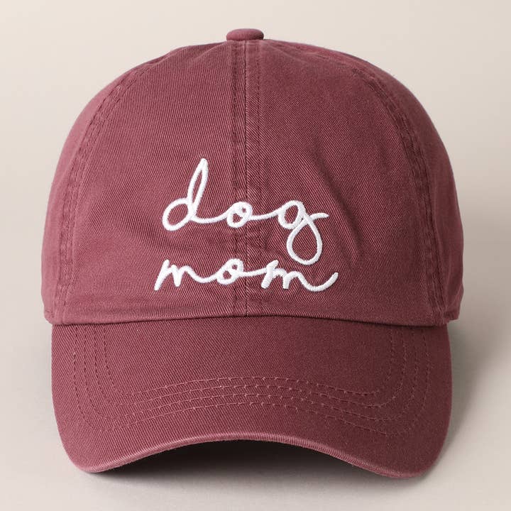 Fashion City - Wholesale Baseball Cap - Women's - Dog Mom Lettering Embroidery Baseball Cap