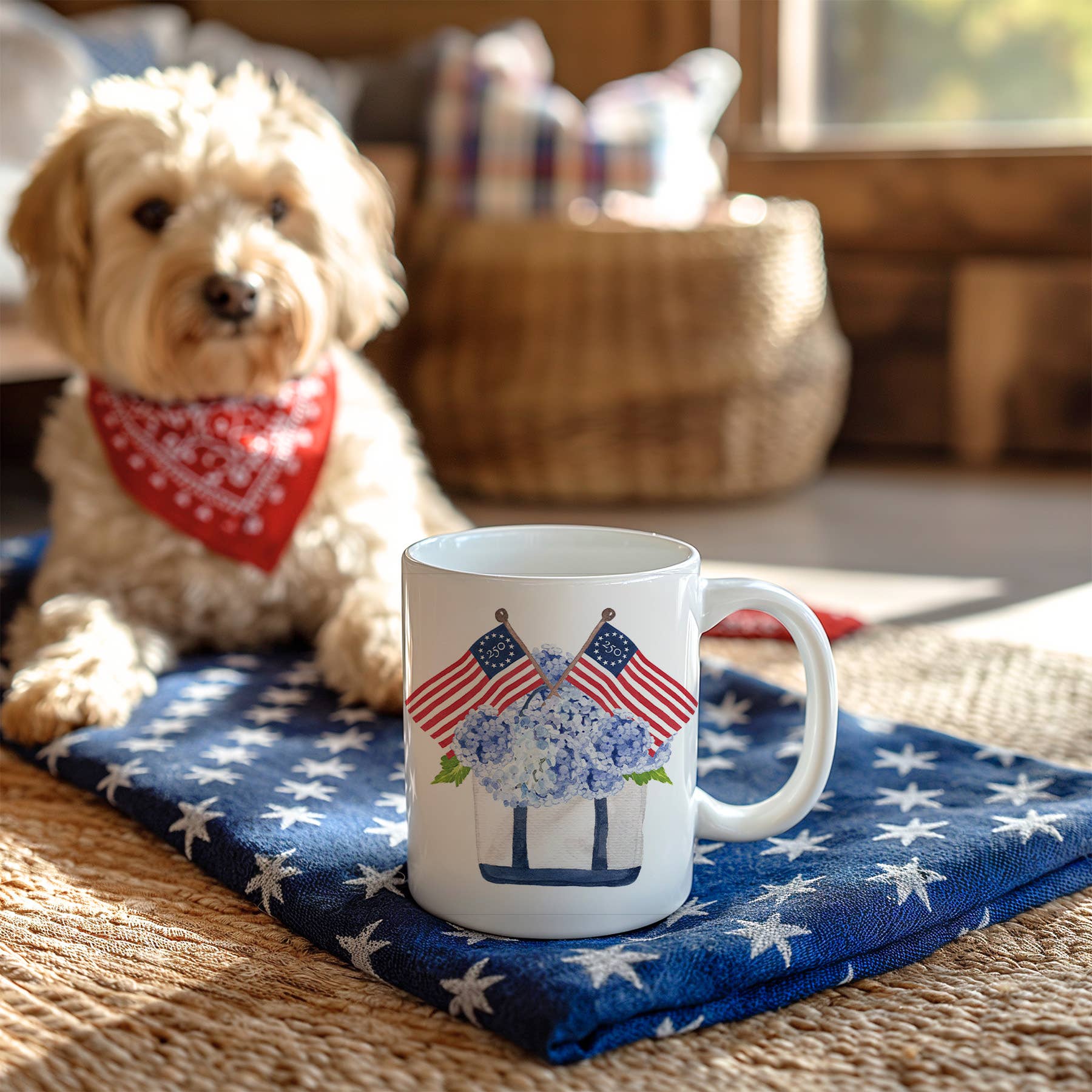 The Muddy Dog - Wholesale Coffee Mug - Freedom250® Patriotic Tote July 4 Ceramic Mug3