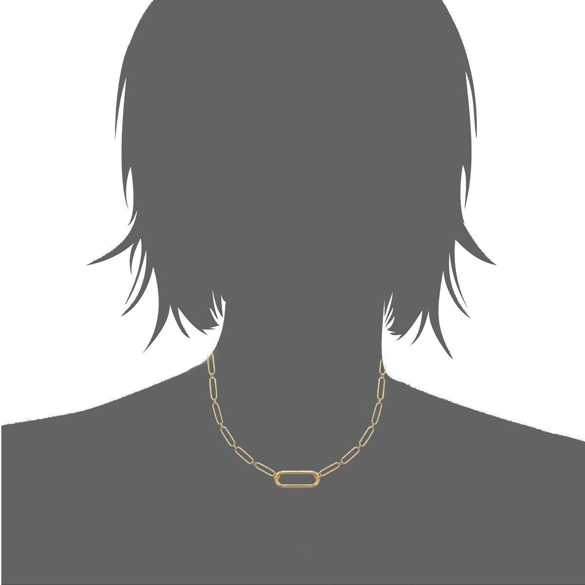 Jewelry Private Label – Colar de elos e correntes por atacado – Colar banhado a ouro Paige 18K3