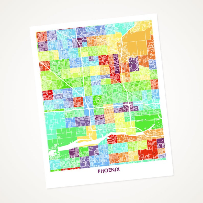 Juanita's Adventures - Wholesale Art Print - Juanitas Phoenix Map Print0