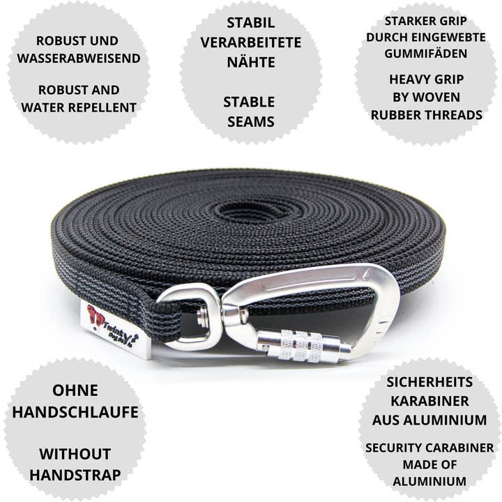 Twinkys Dog Style - Wholesale Pet Leash - Dog - Towline rubberized safety carab. 15mm orange/black4