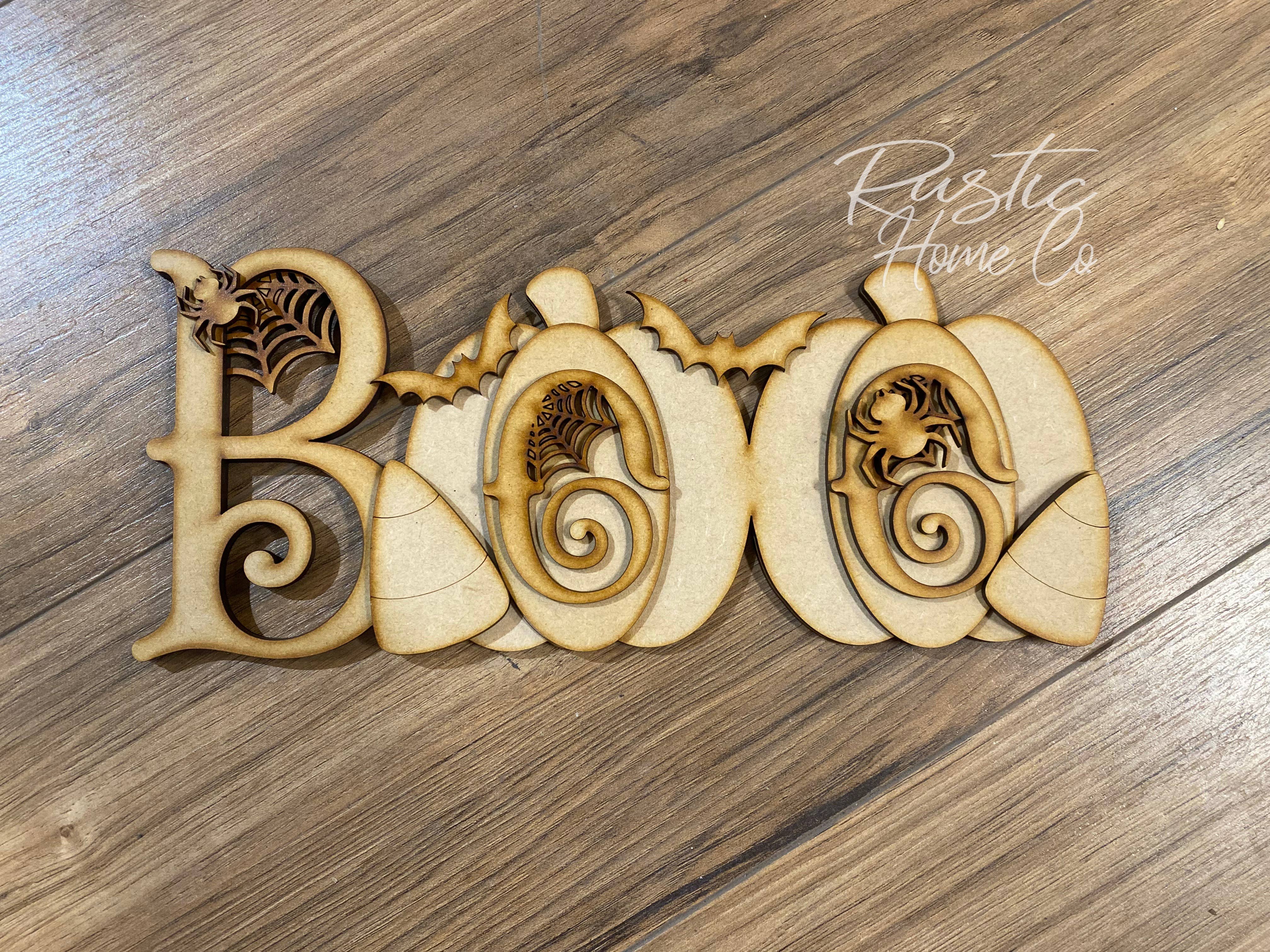 Rustic Home Co LLC - Wholesale Doe-het-zelf-knutselset - Halloween BOO woondecoratie, knutselkit3