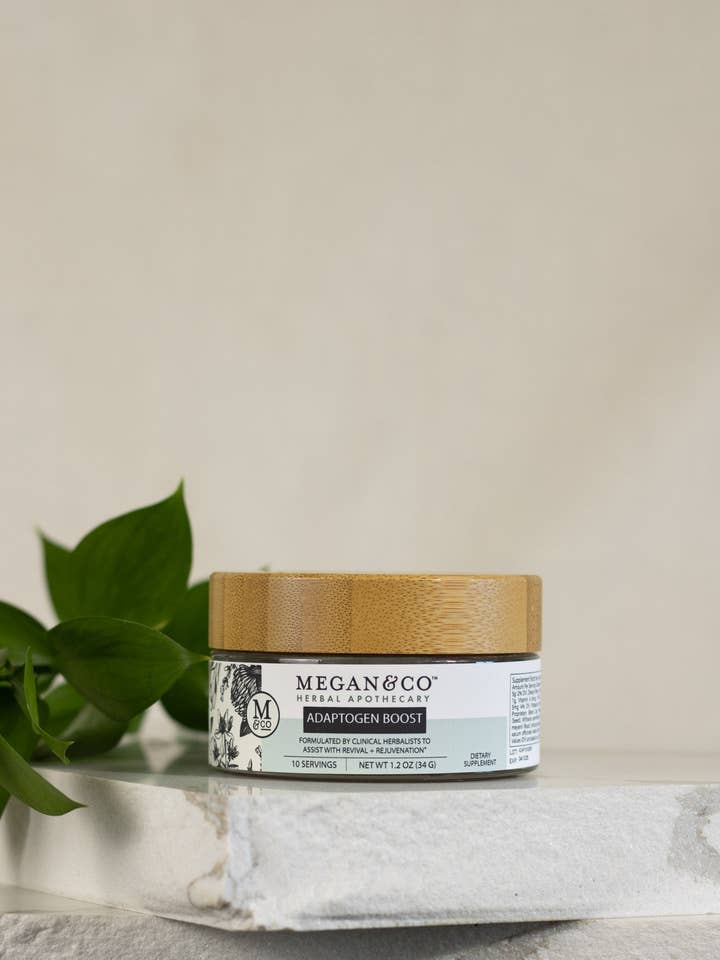 Adaptogen Boost Herbal Powder (34g) – De-Stress + Wellness for wholesale by MEGAN & CO. Herbal Apothecary