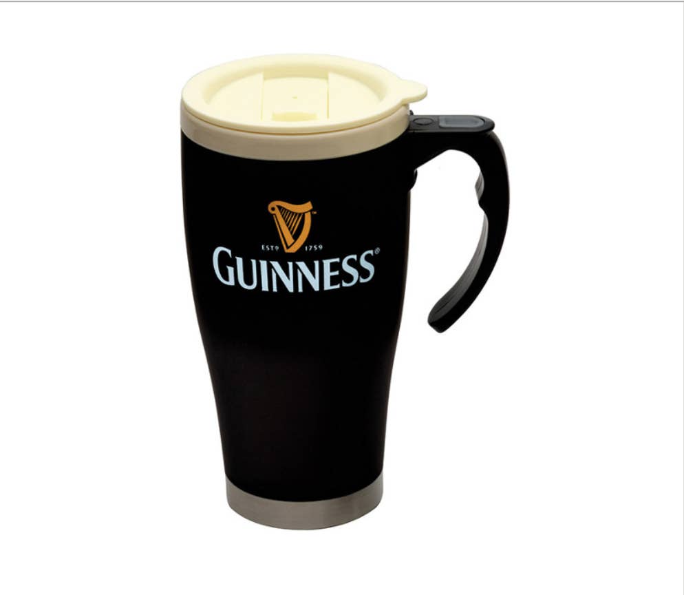 Dublin Gift Company - Wholesale Insulated Mug/Tumbler - Guinness Insulated Travel Mug with Cream Pint Cap