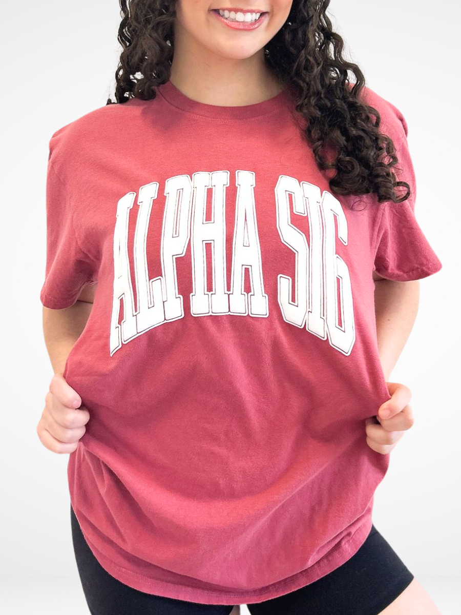 Duo Threads - Wholesale Screen Printed T-Shirt - Women's - Sorority Varsity Arch Puff Tee 5