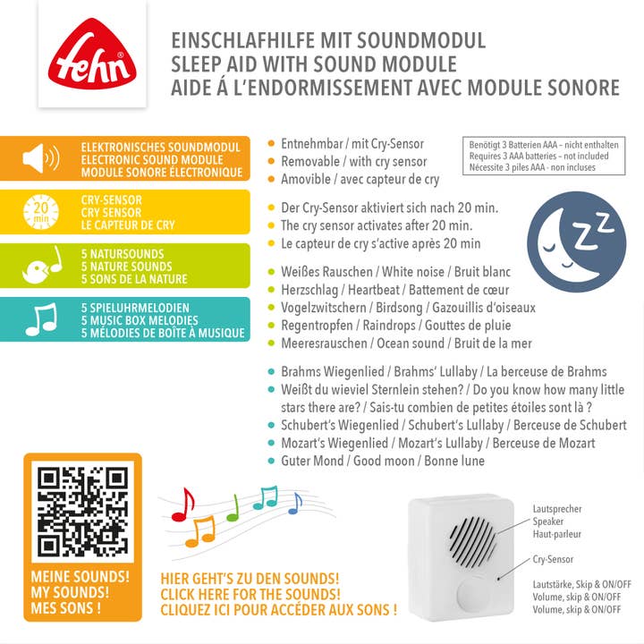 Fehn - Wholesale Music Box - Kids & Baby - Sleep Aid Whale - Cuddle Toy with Cry Sensor1