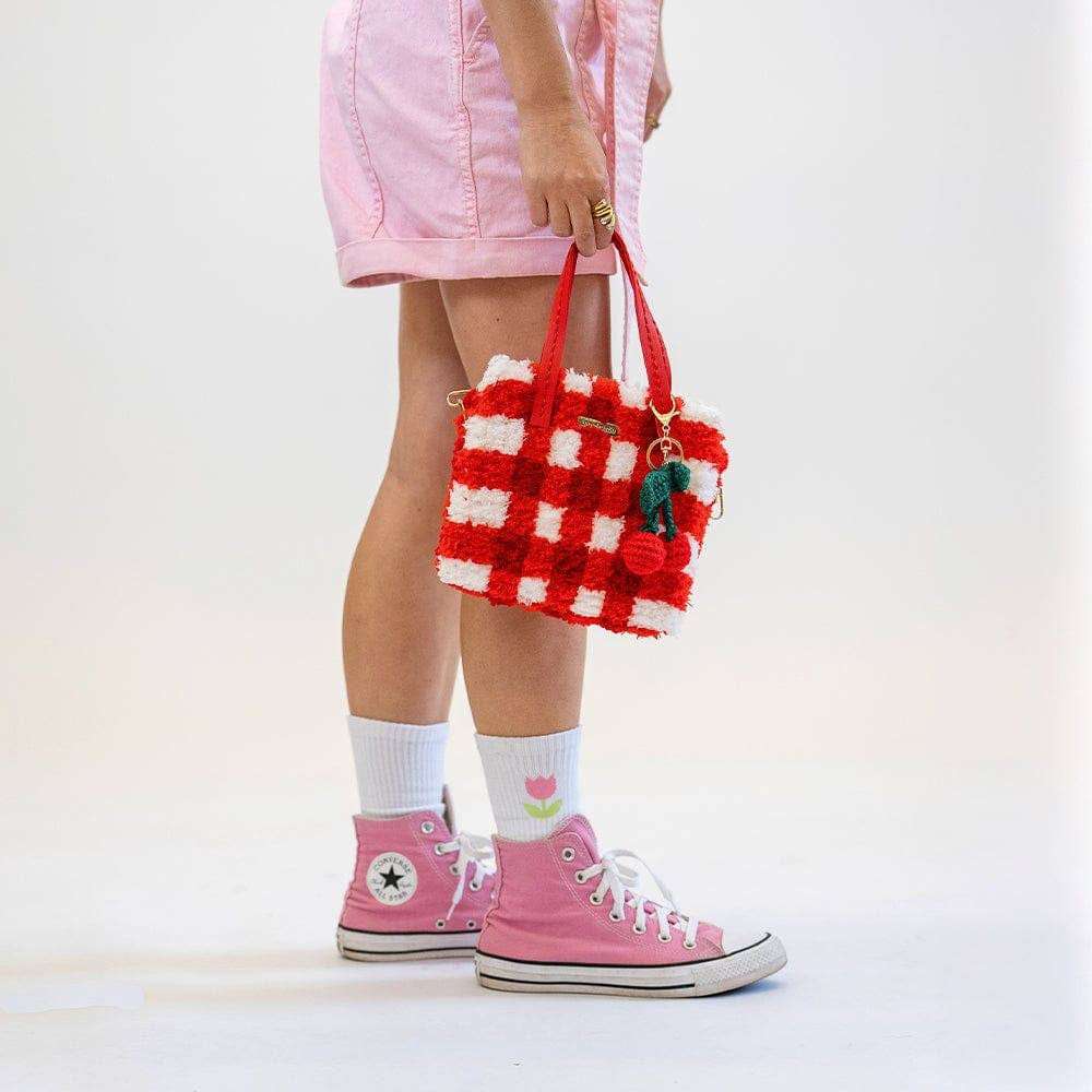 Craft Club - Wholesale DIY Craft Kit - RED GINGHAM - Woven Tote Bag Kit13