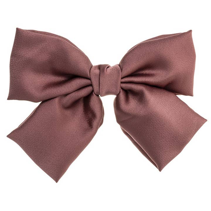 Arco-cabelo grande de cetim brilhante 15 Cm. Barrette por atacado de Siena Hair Accessories