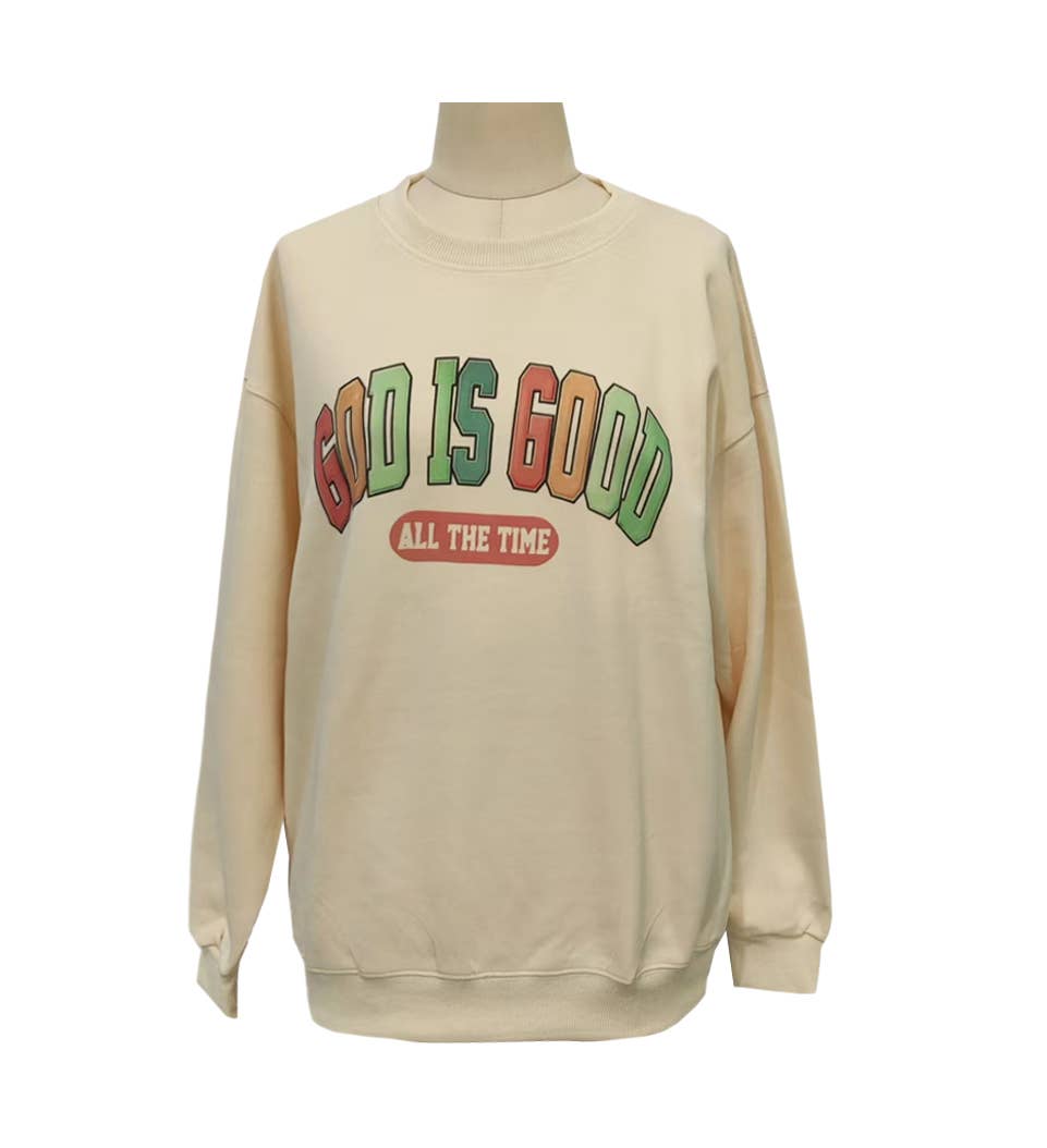 Rosa Clothing - Wholesale Sweatshirt - Women's - God is Good All The Time print crew sweatshirt6
