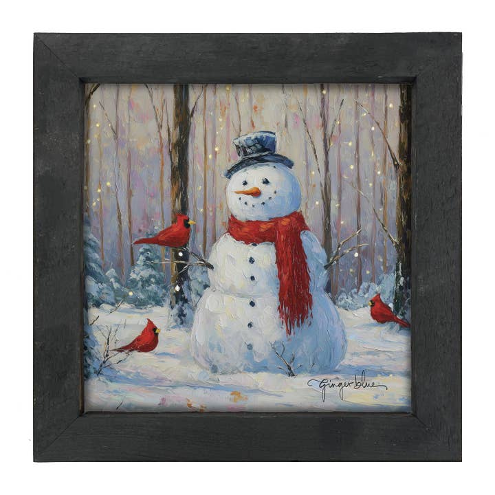 ginger blue - Wholesale Christmas Wall Art - Snowman with Cardinals