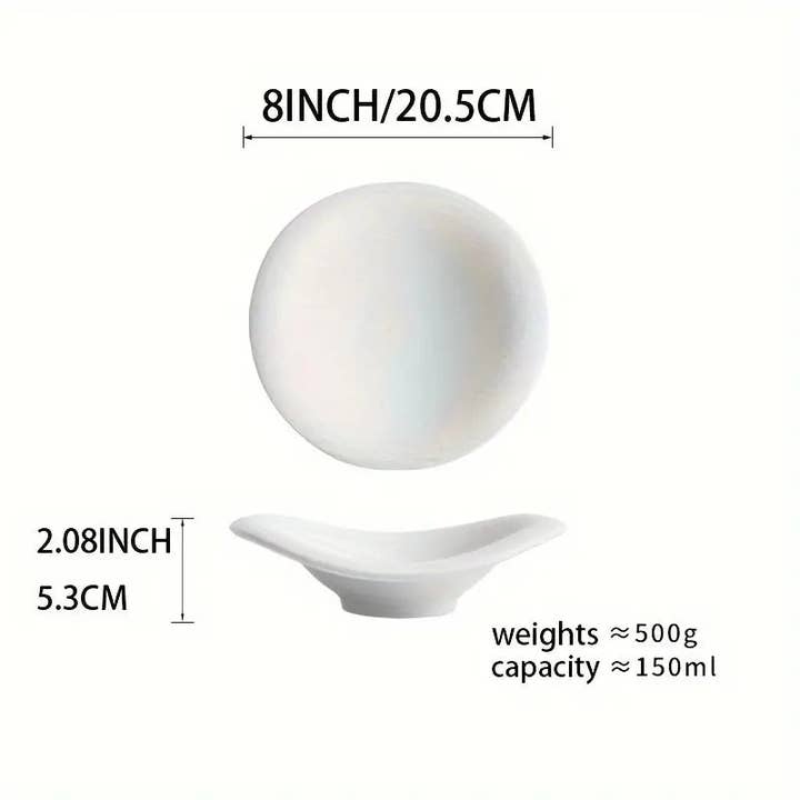 Huis Van Merken - Wholesale Dinner Plate - 1pc CMYD Studio Ceramic Oval Plate, Creative Irregular Shape2