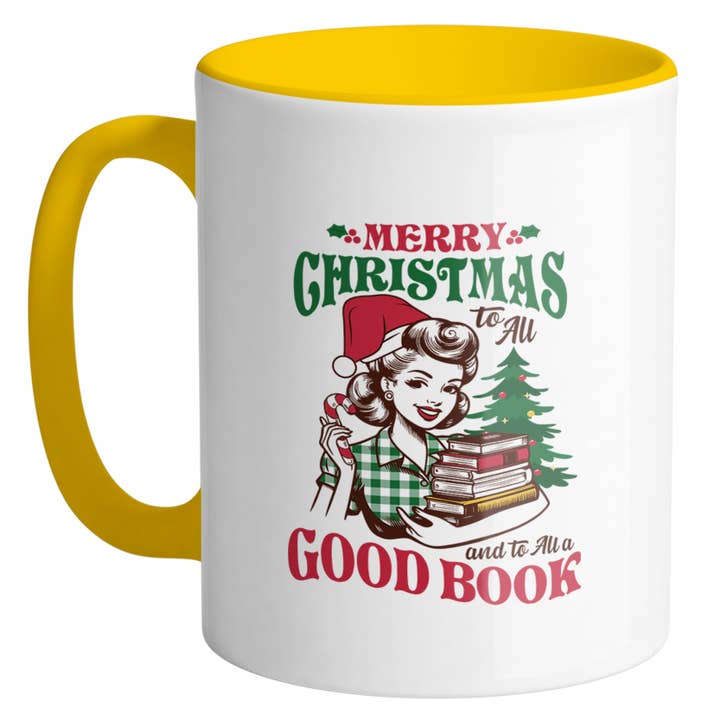 Lucky Luna Apparel – wholesale Coffee mug – Merry Christmas To All & To All A Good Book Ceramic Mug7
