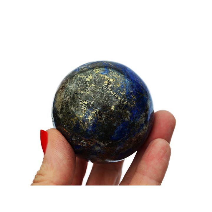 Kaia & Crystals - Wholesale Spiritual Stone/Crystal - Lapis Lazuli Sphere 1 Kg Lot A (3-5 Pcs) - (45mm - 60mm) 6