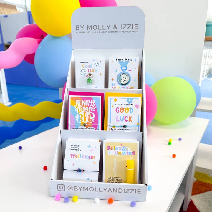 Expositor de Good Luck/Well Done/Graduation totalmente equipado para venta al por mayor de by Molly&Izzie