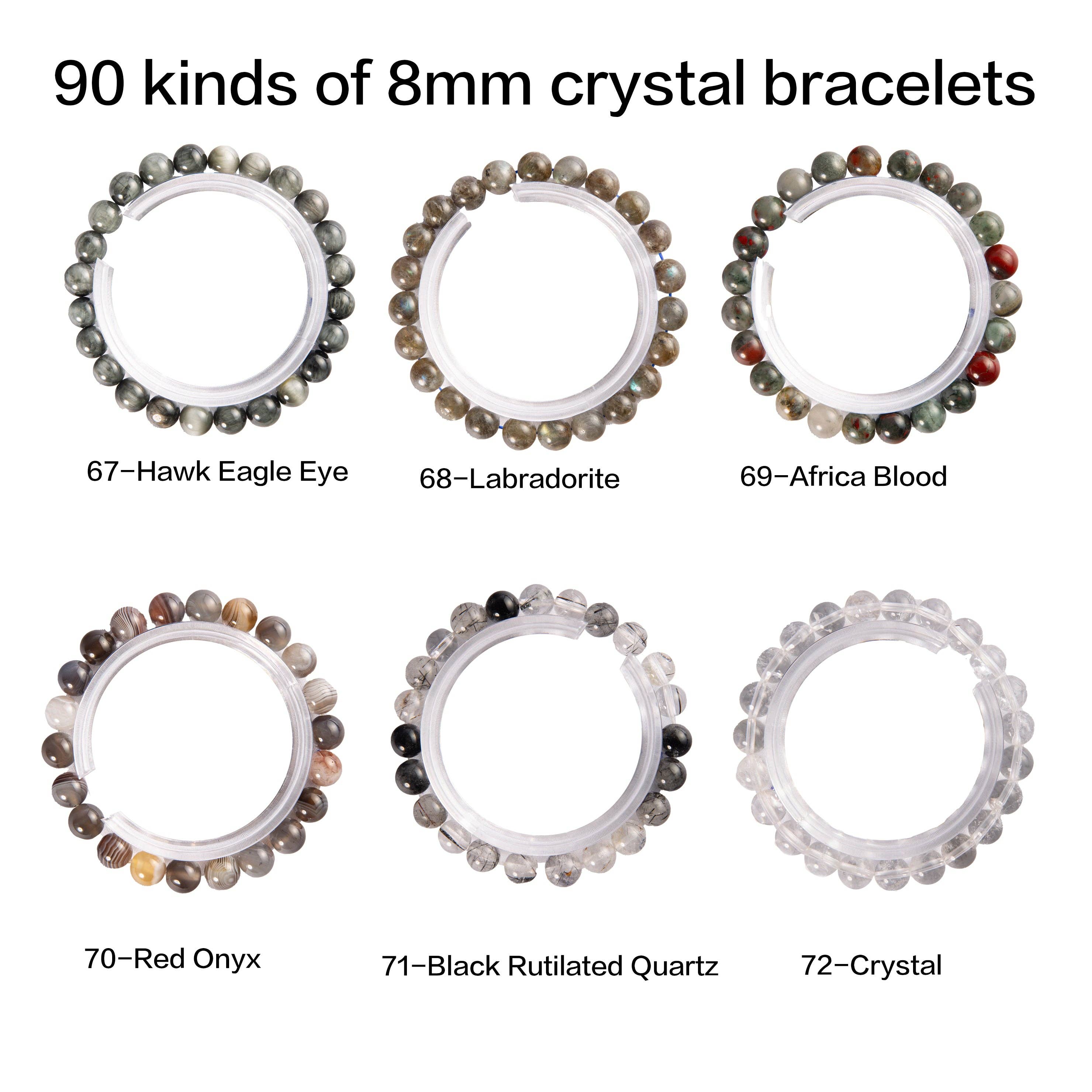 YYDIYcrystal - Vente Bracelet de perles - Bracelet en cristal 8mm 2 pièces, bijou en perles de pierres précieuses,10