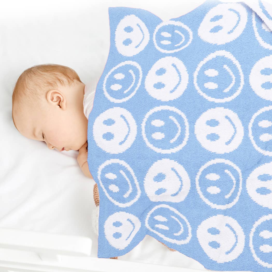 Fashion City – Engroshandel Sengetæppe - Børn og baby – Gentagne Happy Face Pattern Kids Throw Blanket15