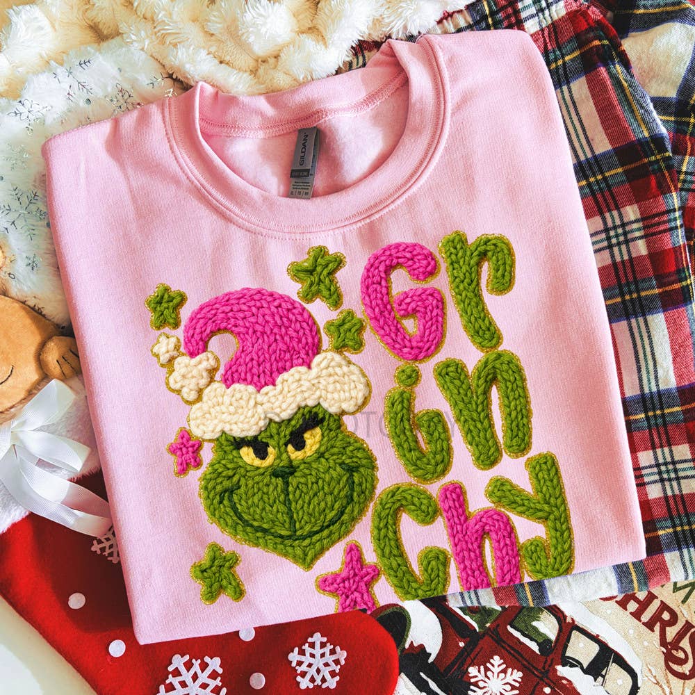 Trendy Transfers - Wholesale Sublimation Transfer - Faux Yarn Grinchy DTF Heat Transfer0
