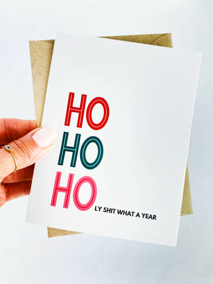 Ho Ho Hellig Lort Sikke et År Sjovt Julekort 2025 Kort for engroshandel hos Five Dot Post