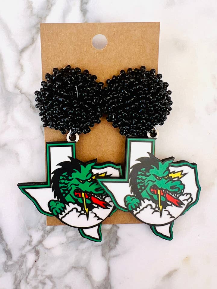 Seed Bead op maat gemaakte mascotte-oorbellen - School Spirit - Game Day voor wholesale door BMR Designs