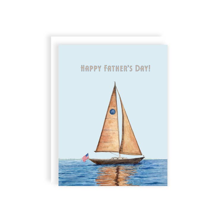 Father's Day Sailboat Card for wholesale by Kaitlyn Ashlee Art & Design