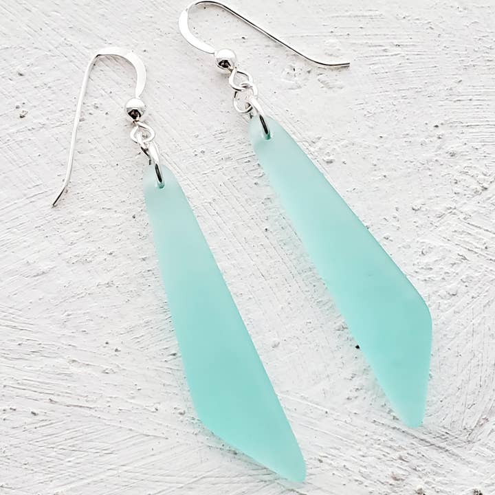 Cultured Sea Glass Paddle Earrings - Autumn Green and other Purchase Wholesale glasstaven. Free Returns & Net 60 Terms on Faire trending on Faire.
