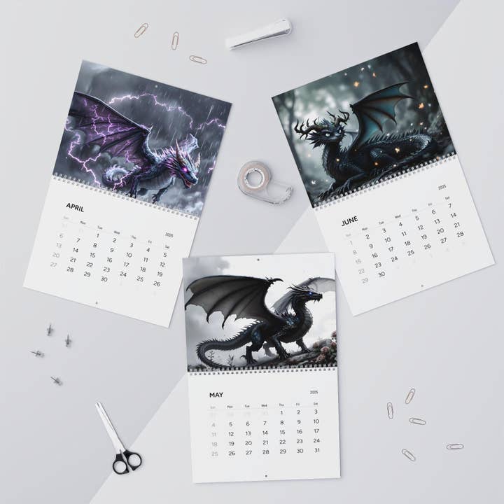 Hallowed Relics – Großhandel Kalender – 2025 Mythischer Drachenkunst-Kalender - Gotische Wanddekoration4