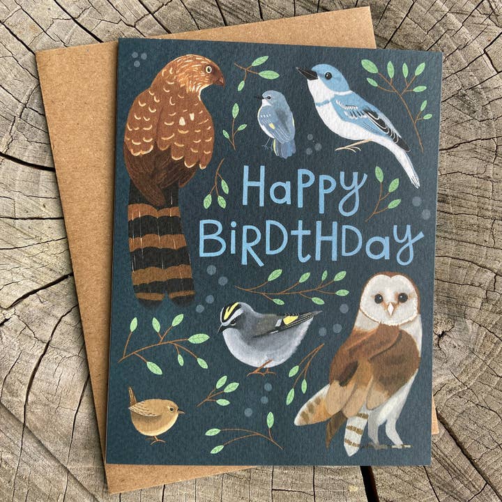 Happy Bird Birthday Card for wholesale by Woken