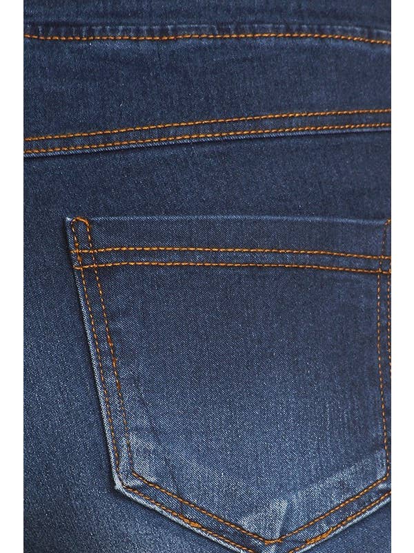 Color 5 - Wholesale Jeans - Women's - Plus size dark wash pull on denim flare jeans