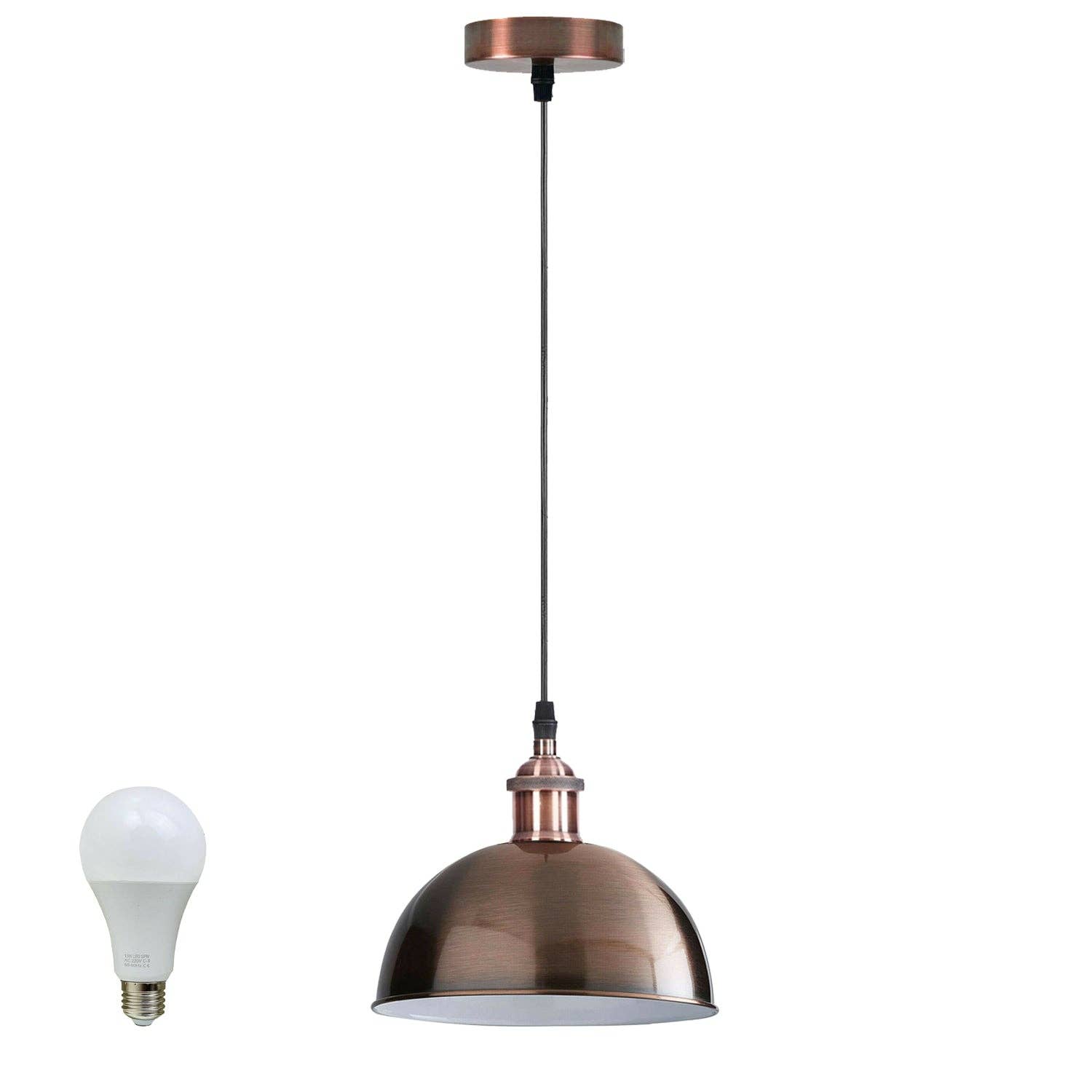 Ledsone – wholesale Chandelier/hanging light – Vintage Industrial Metal Ceiling Pendant Light Copper Shade Modern~13192