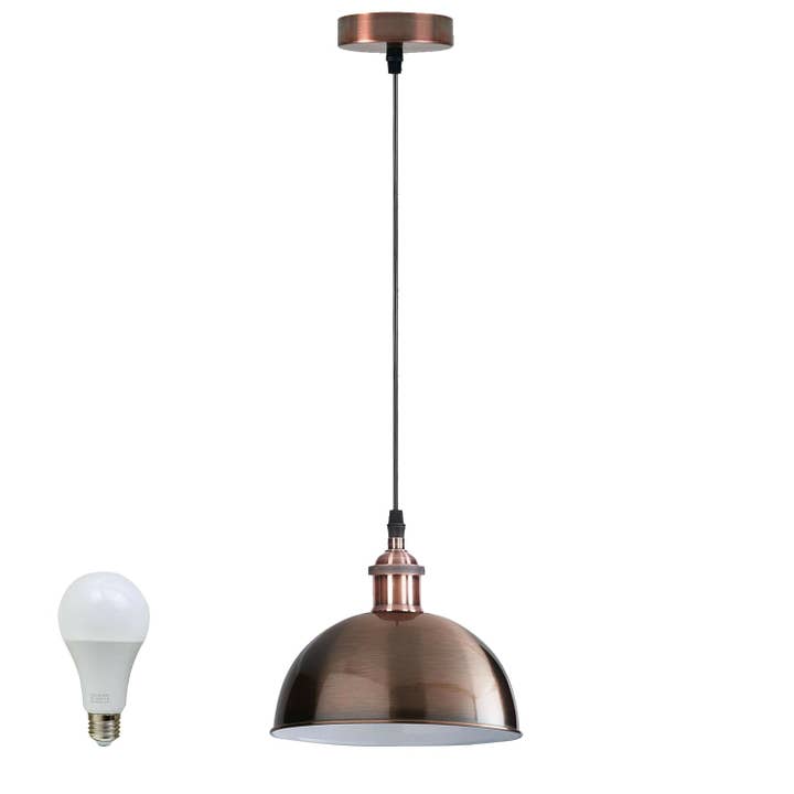 Ledsone – wholesale Chandelier/hanging light – Vintage Industrial Metal Ceiling Pendant Light Copper Shade Modern~13192