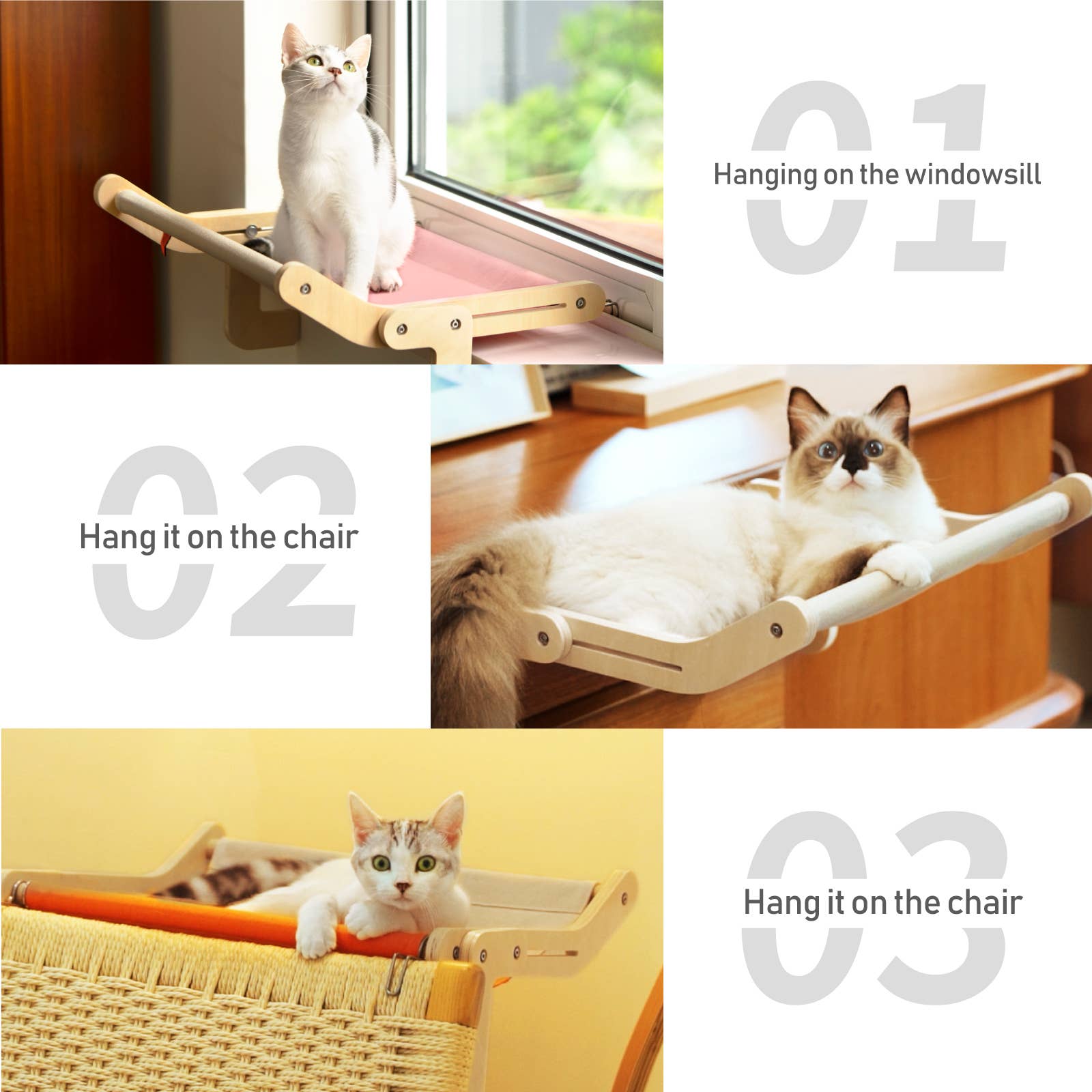 Robud & Mewoofun Official Store - Wholesale Pet Bed - Cat/Dog - New Mewoofun Cat Window Perch Assembly Hanging Bed 4 Colors4