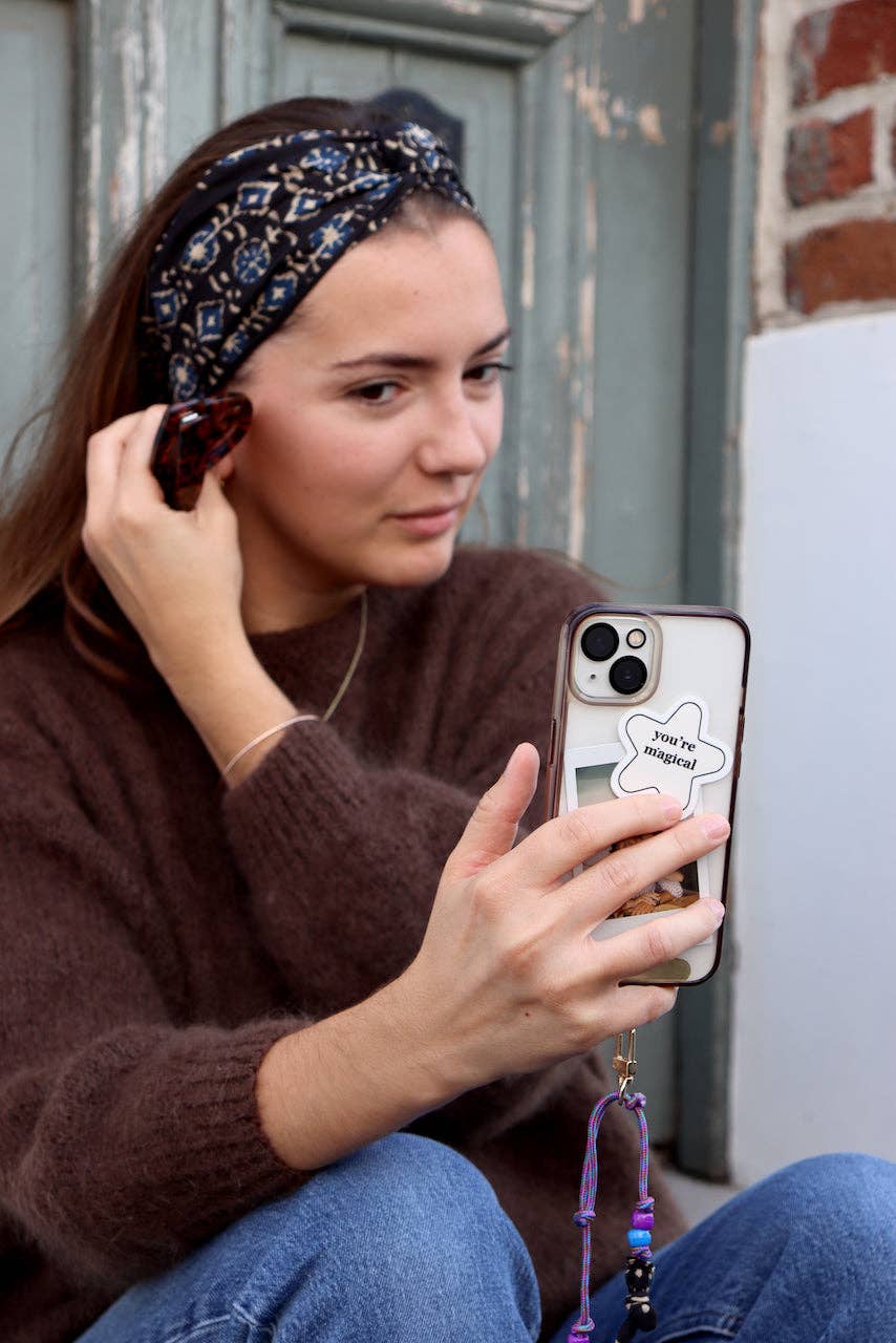 Maho - Wholesale Phonecase Strap - César Black Flowers8