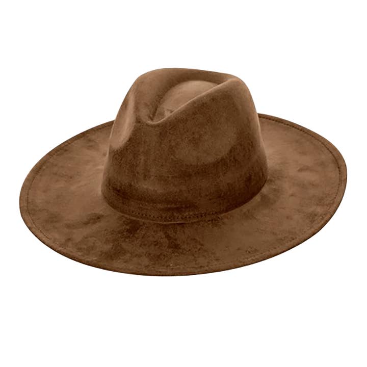 AdornWise - Wholesale Cowboy Hat - Women's - Vegan Suede Cowboy Hat - Flat Brim, Adjustable Fit10