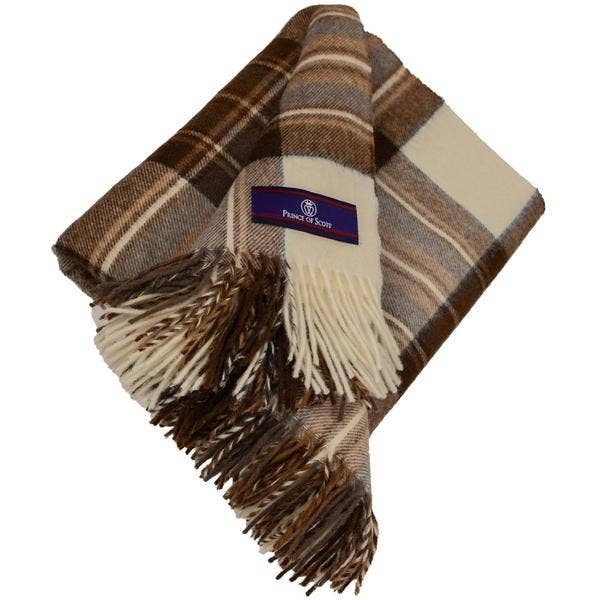 Prince of Scots - Wholesale Throw blanket - Highland Tartan Tweed Merino Wool Throw - Natural Dress4