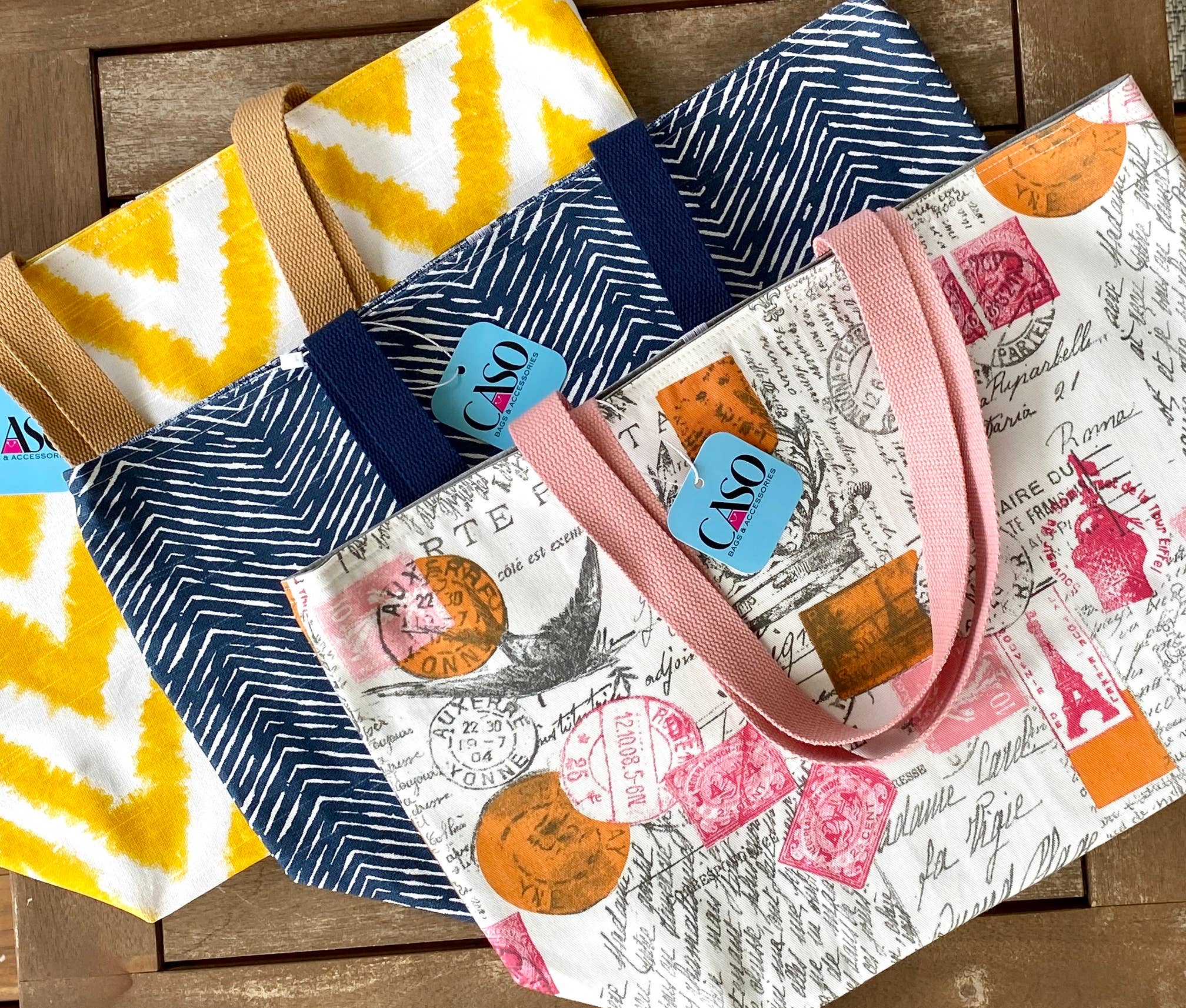 CaSo Creative Designs – wholesale Tote bag – Women's – Foldable Canvas Tote Bag - Red Bandana8