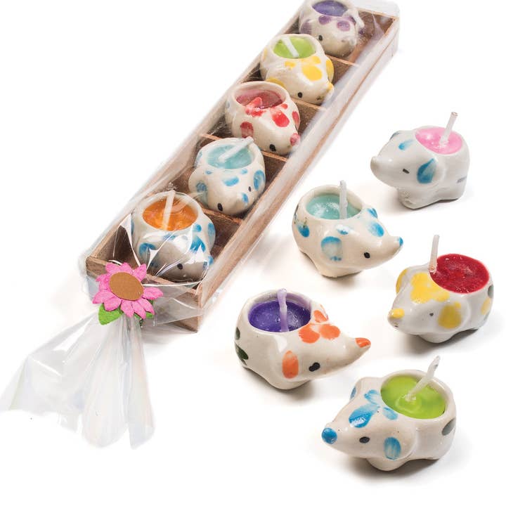 Namaste – Engroshandel Gavelys – 5 mini elefantlys i trækasse0