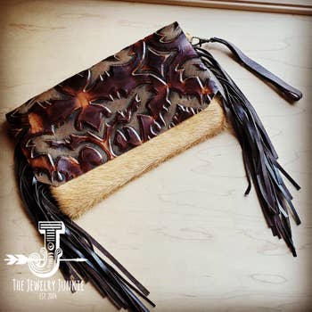 Jewelry Junkie Hair on Hide Leather Wallet with Snap