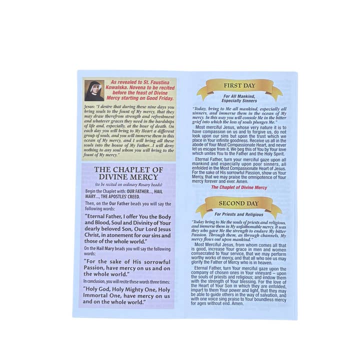 Oremus Mercy - Wholesale Religious Card - Prayer Pamphlet - Novena to The Divine Mercy (25/pk)1