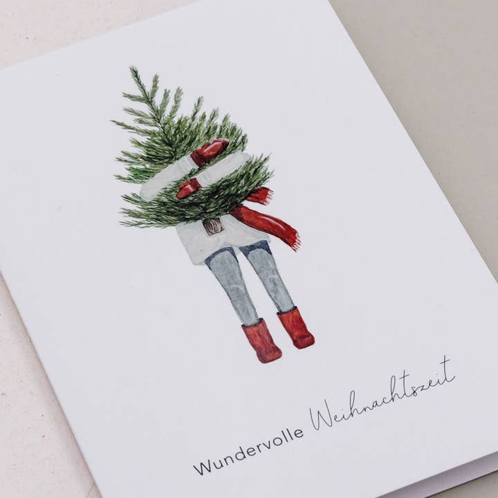 Eulenschnitt - Wholesale Christmas Card - Folded Card Christmas Girl (PU = 10 pcs)1