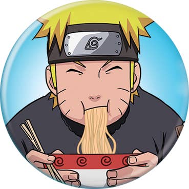 Ata-Boy - Wholesale Lapel Pin/Button - Naruto Eating Ramen Buttons 1.25" Round