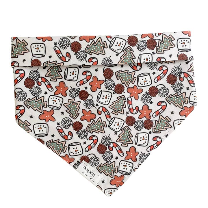 'Winter Treats' Christmas Dog Bandana for wholesale by Aspen and Co.