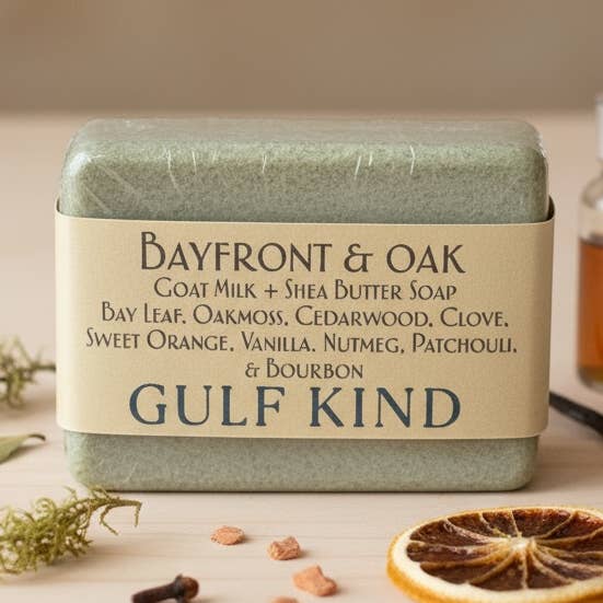 Bayfront & Oak – Savon au lait de chèvre et beurre de karité pour la vente par Gulf Kind